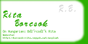 rita borcsok business card